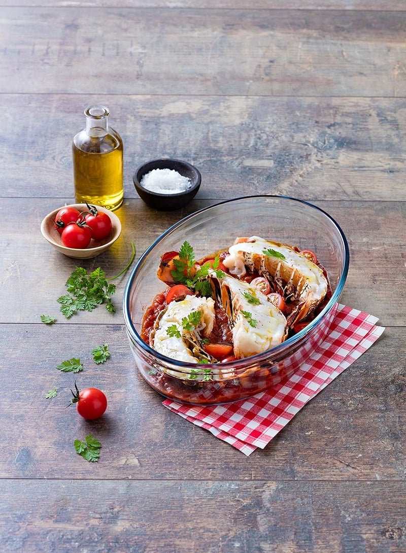 O'Cuisine أوكويزين® صينية مستديرة 4.2 لتر - زجاج بوروسيليكات مصنوع في فرنسا، آمنة للاستخدام في الفرن، توزيع حراري متساوي - Image 4