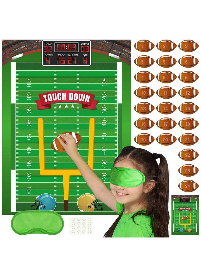 PLULON Football Game For Kids Pin The Football On The Goalpost Poster With Football Stickers Football Birthday Party Favors Home Wall Decorations For Kids Adults Family Birthday Party Supplies - Image 1