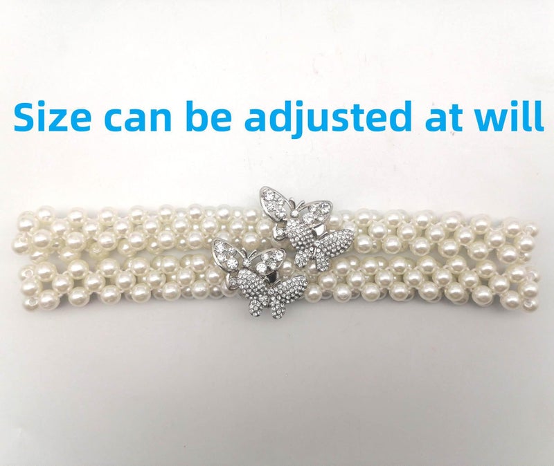 Funny live Curtain Tiebacks, 2 Pack Curtain Ties Outdoor Elegant Decorative Tie Backs Modern Pearl Tiebacks for Drapes Window Curtain Holdbacks for Draperies Accessories (Pearly Butterfly) - Image 4
