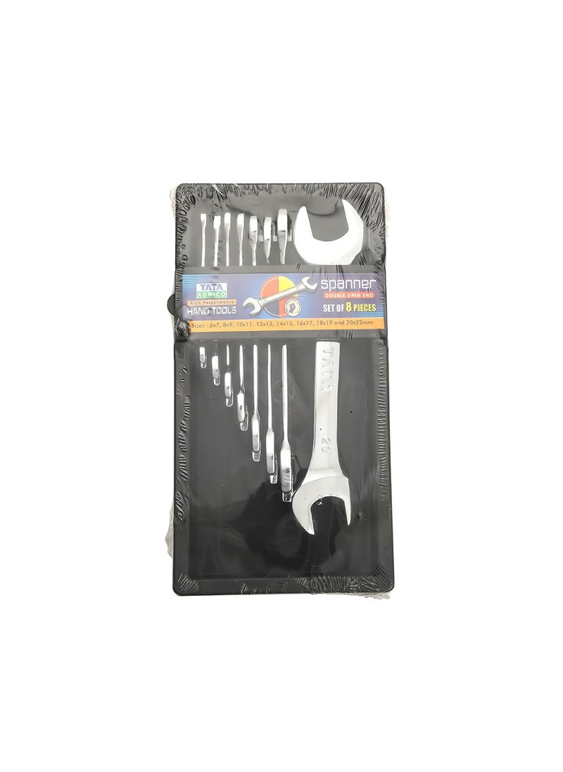 AGRICO - TATA Agrico Double Sided Open End Wrench Spanner Set 6 To 20 mm Silver - Image 1