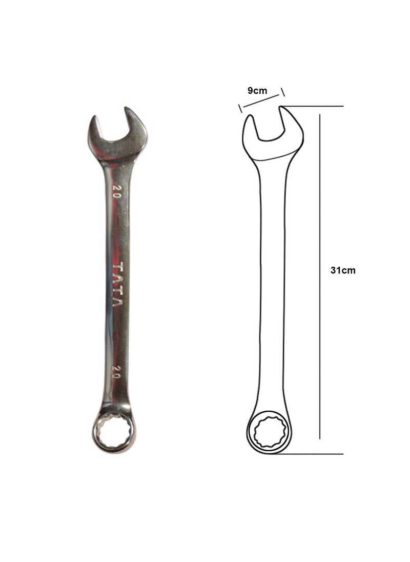 AGRICO - TATA Agrico Double Sided Open End Wrench Spanner Set 6 To 20 mm Silver - Image 1