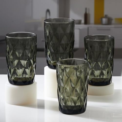 MARTVIA 350 ML Black Water Glass Tumbler Highball Glasses Clear Iced Tea and Glasses for Drinking Cocktail, Juice, Milkshake, Coke, Soda, Dishwasher Safe Pack of 6 (MT-07) - Image 5