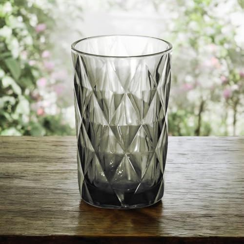 MARTVIA 350 ML Black Water Glass Tumbler Highball Glasses Clear Iced Tea and Glasses for Drinking Cocktail, Juice, Milkshake, Coke, Soda, Dishwasher Safe Pack of 6 (MT-07) - Image 2