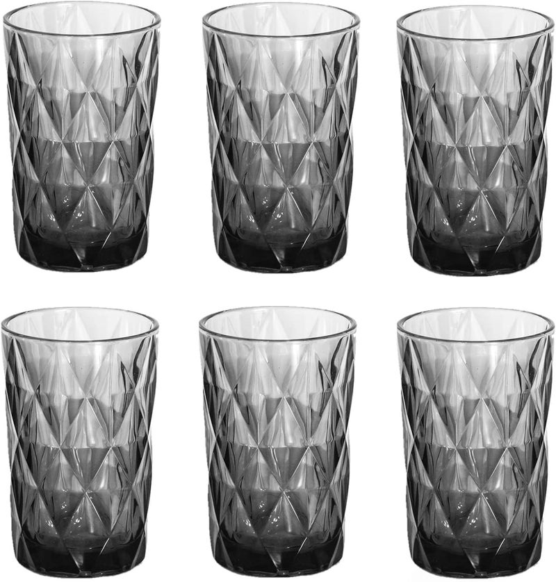 MARTVIA 350 ML Black Water Glass Tumbler Highball Glasses Clear Iced Tea and Glasses for Drinking Cocktail, Juice, Milkshake, Coke, Soda, Dishwasher Safe Pack of 6 (MT-07) - Image 1