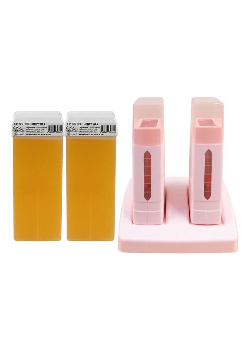 2 in 1 Roll on Wax Kit for Hair Removal, Waxing Strips for Sensitive Skin