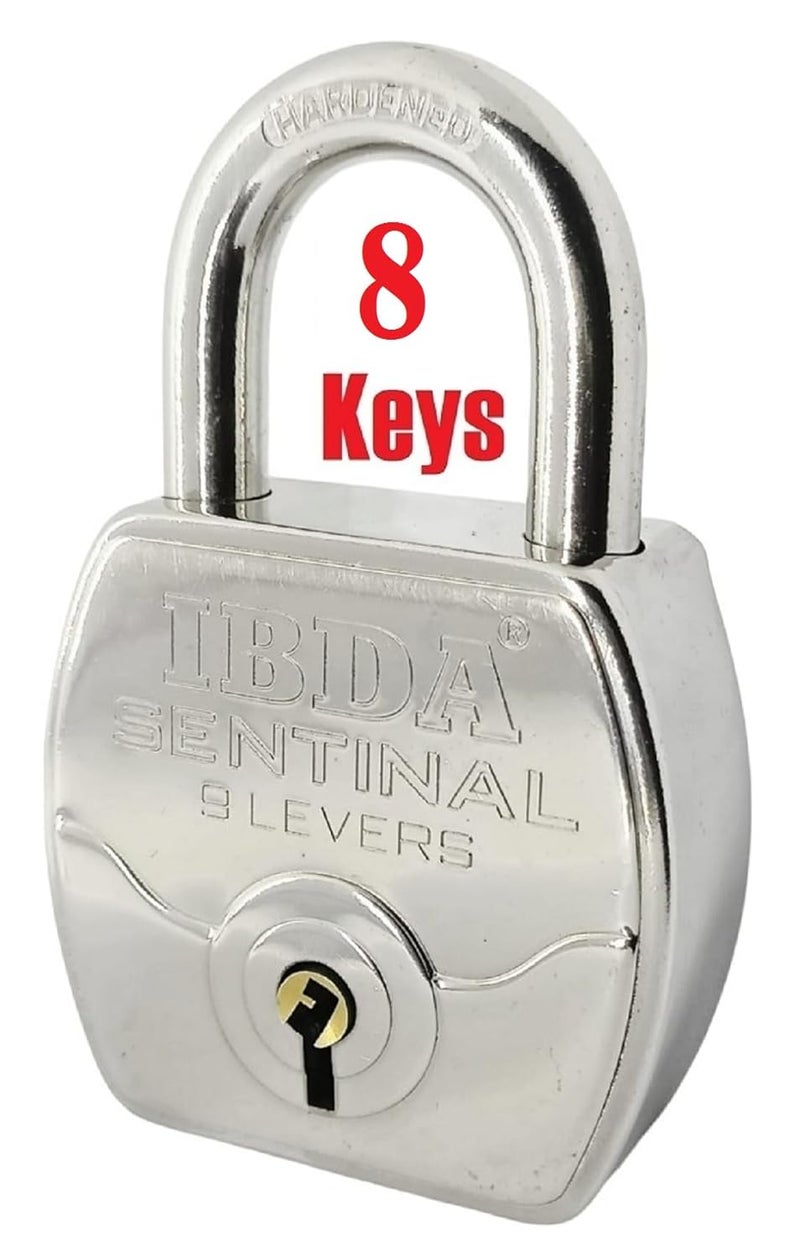 IBDA High Security Steel Body Lock with 8 Keys | Auto Lock | Suitable for Home, Shutter, Gate, Door & More - Image 1