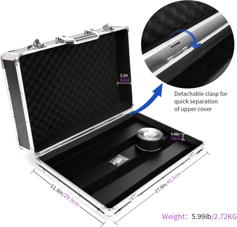 GHOSTFIRE Guitar Multi Effect Pedal Case 17.9x11.6x4.2in ，with Pedal Mounting Tape Fastener，Sturdy Locking Aluminum ，T series T-EC8 - Image 2
