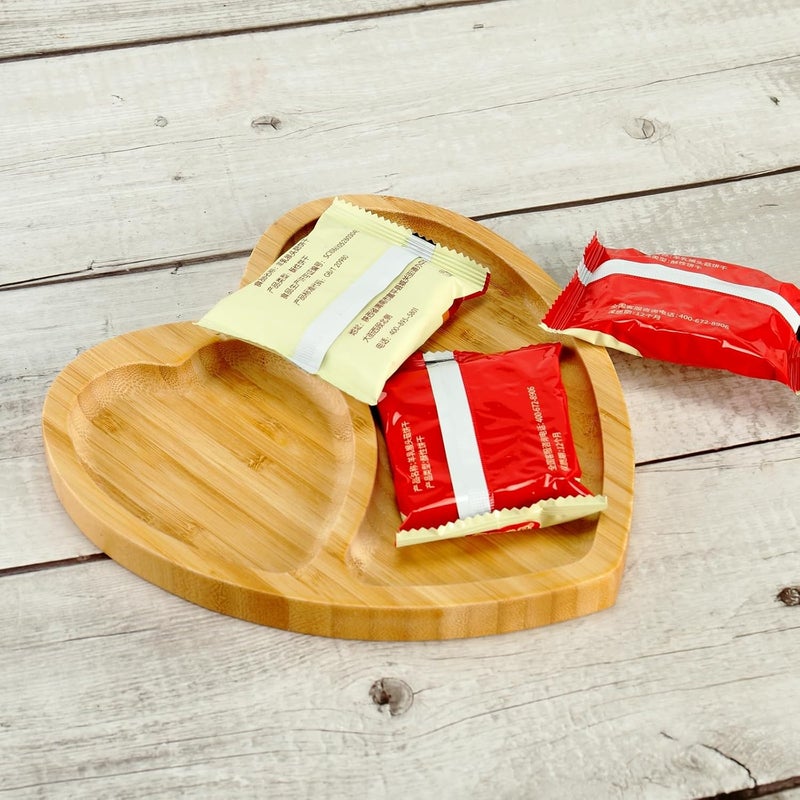 BinaryABC Heart Shaped Wood Serving Platters Wooden Tray Side Dish Serving TraysValentines Day Table Decorations Supplies - Image 3