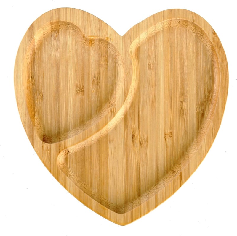 BinaryABC Heart Shaped Wood Serving Platters Wooden Tray Side Dish Serving TraysValentines Day Table Decorations Supplies - Image 1
