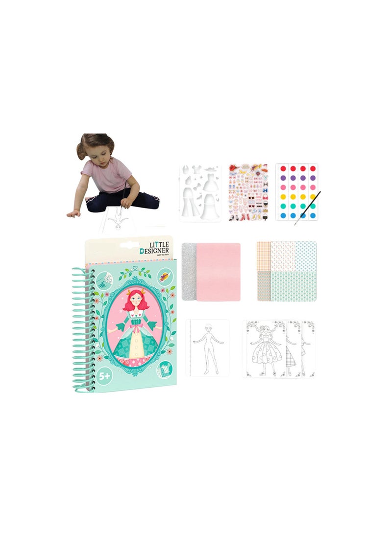 SOLARAE Watercolor Doodle Coloring Book for Toddlers, Reusable Sticker Book with Cartoon DIY Puzzles, Fun Early Education Stickers for Kids, Perfect Gift for Creative Learning and Play. - Image 3