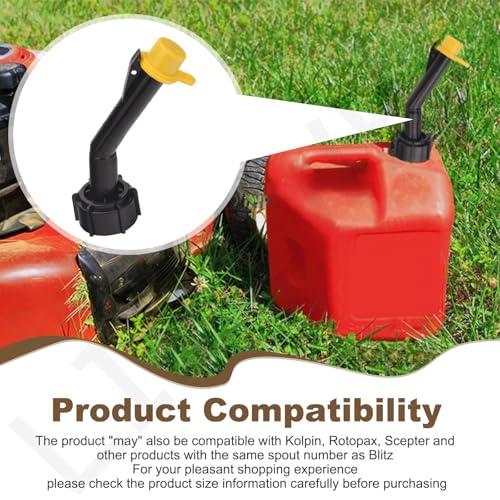 LIZEWEI Fuel Gas Can Jug Spouts Nozzles Rings & Caps for Blitz 900302 900092 900094 Old Style, Use for Fuel, Diesel, Kerosene, Gas and Water - 5 gallon gas can spout (3 Pcs) - Image 4