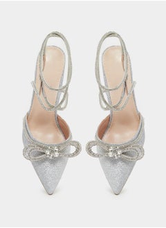 Styli Embellished Bow Detail Gladiator Strap Heel Shoes  - Image 5