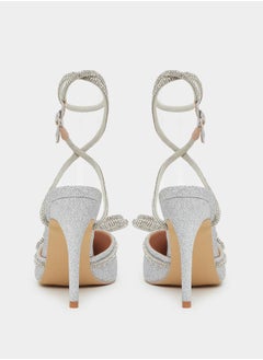 Styli Embellished Bow Detail Gladiator Strap Heel Shoes  - Image 4