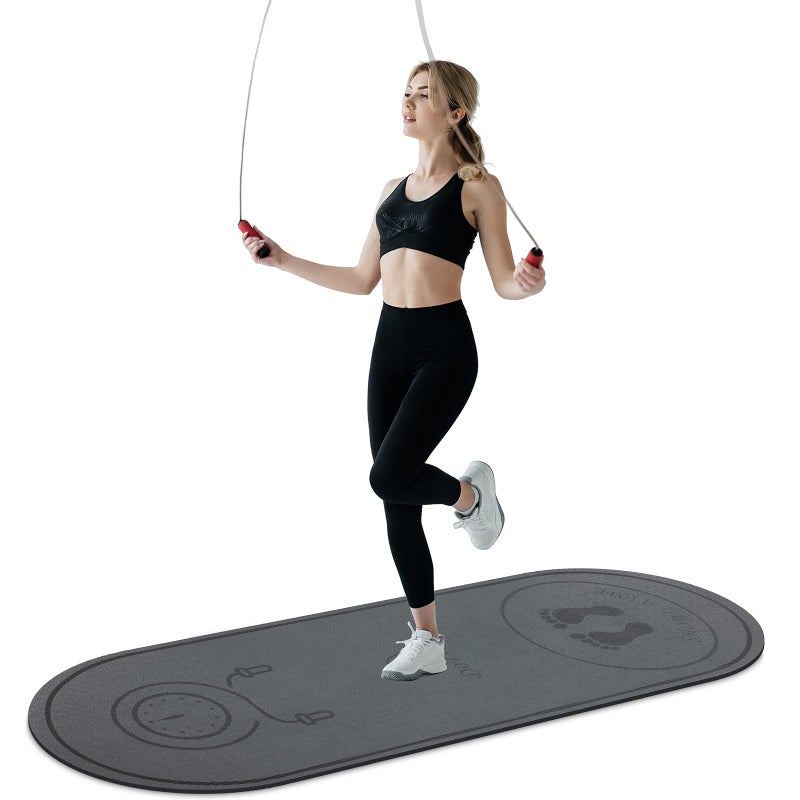 dofopo Jump Rope Mat 71"x24" Large Non-Slip Indoor Outdoor Exercise Fitness Mat, Crossrope Jump Rope Pad, High-Density Workout Shock Absorption Jump Mat for Home Gym Flooring Concrete Jumping Rope - Image 1