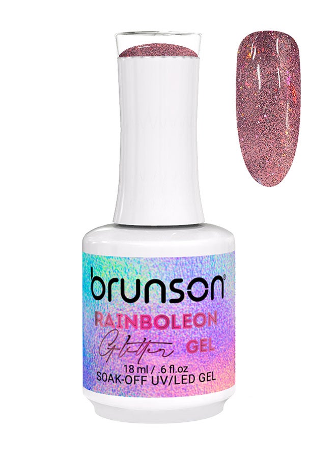 brunson Gel Nail Polish 18ml Long Lasting Chip Resistant Requires Drying Under UV LED Lamp Rainboleon Glitter Gel Soak Off UV LED Gel Polish BRGG06 - Image 1