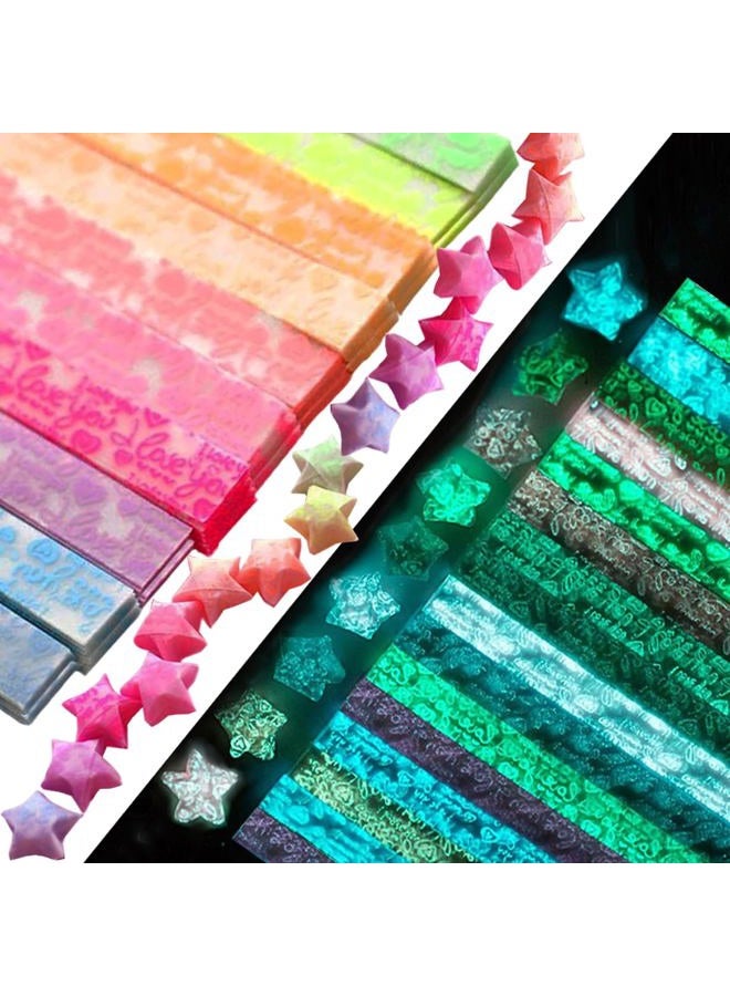Loaengeo Star Origami Paper Star Paper Strip Sided Origami Stars Paper Lucky Star Decoration Paper Strips DIY Hand Art Crafts (Luminous 20 Colors (600 sheets)) - Image 1