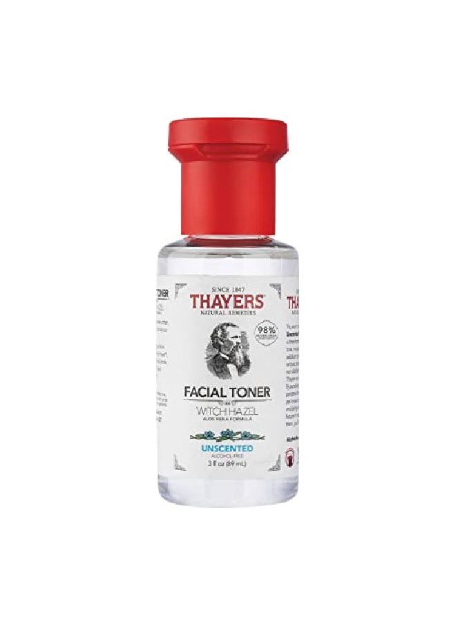 THAYERS Alcoholfree Witch Hazel Facial Toner With Aloe Vera Unscented Trial Size 3 Ounce  - Image 1