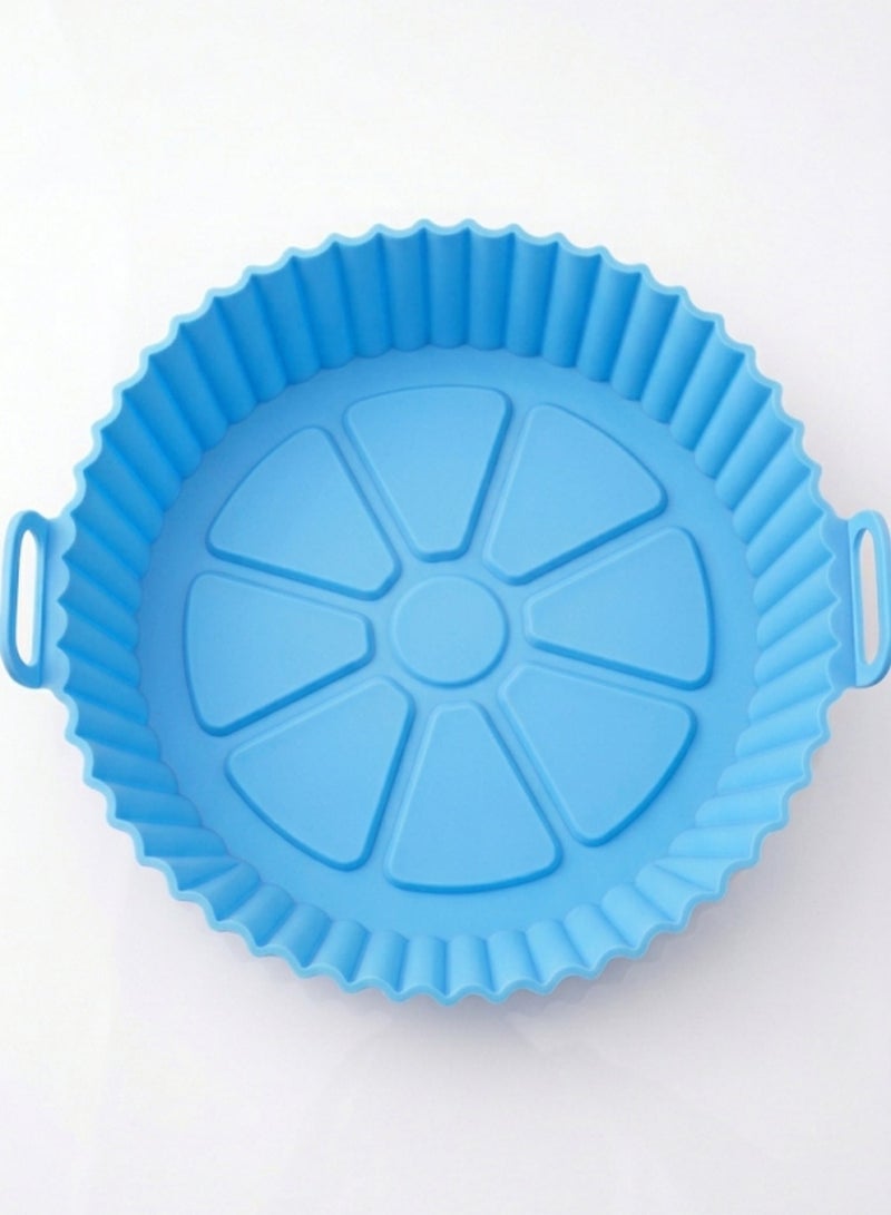 Silicone mold for air fryer – the magic solution for a clean kitchen and healthy, crispy food – blue color - Image 1