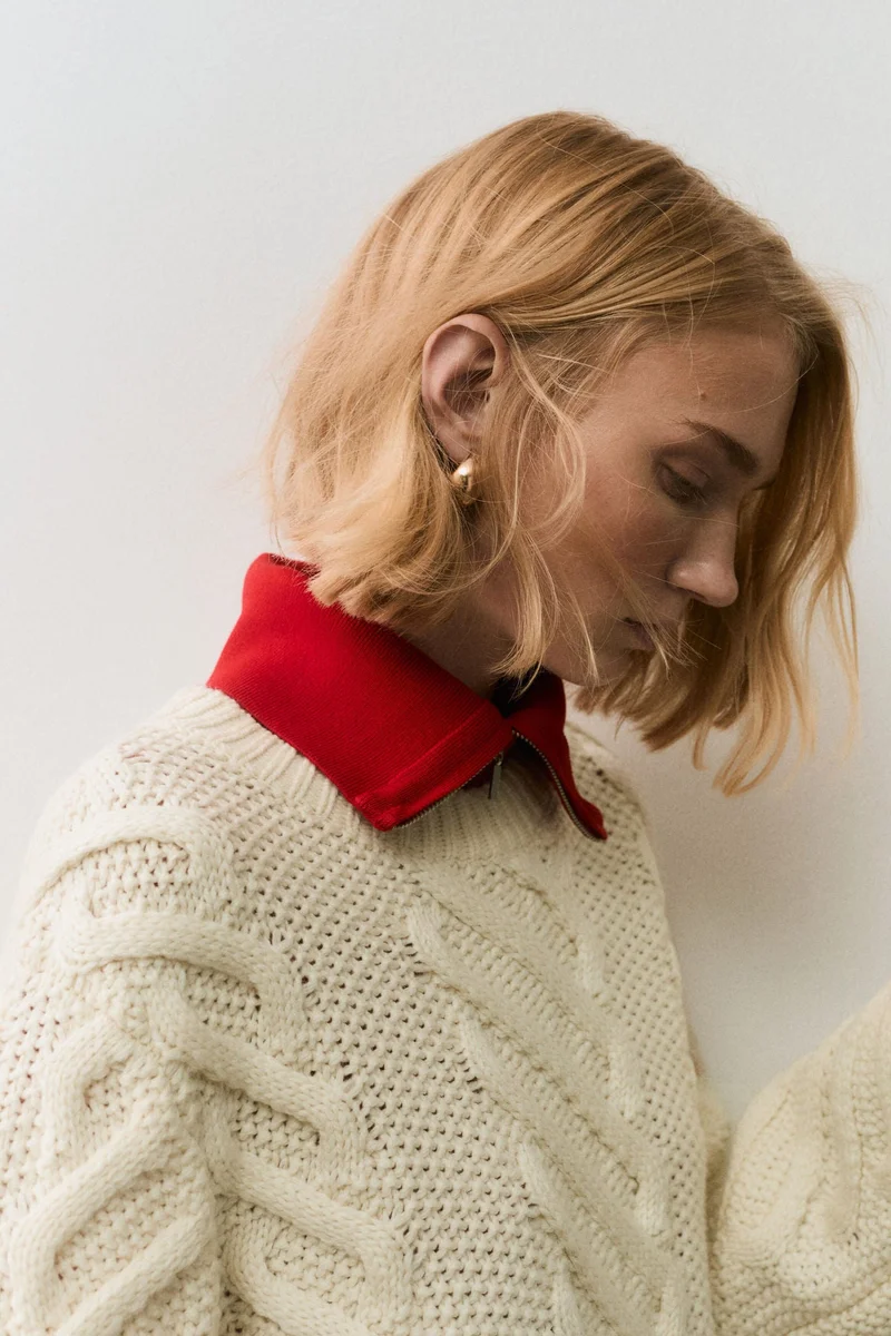 اتش اند ام كنزة من مزيج الصوف