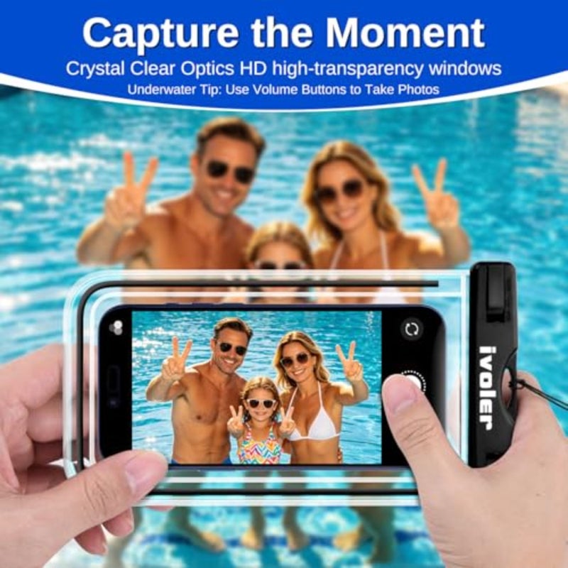 2-Pack Waterproof Phone Pouch, Cell Phone Dry Bag for iPhone 17/16/15 Pro Max, Samsung S26/S25 Ultra, Waterproof Phone Case for Beach, Cruise Essentials and Travel, [Fit Up to 7''], + - Image 5