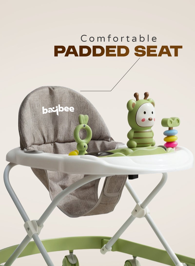 بيبي مشاية أطفال ZIGGIE قابلة للطي مع ارتفاع قابل للتعديل بثلاثة أوضاع وشريط ألعاب موسيقية، مشاية أنشطة للأطفال الصغار، مشاية أطفال للأولاد والبنات من عمر 6 إلى 18 شهرًا، لون أخضر - Image 4