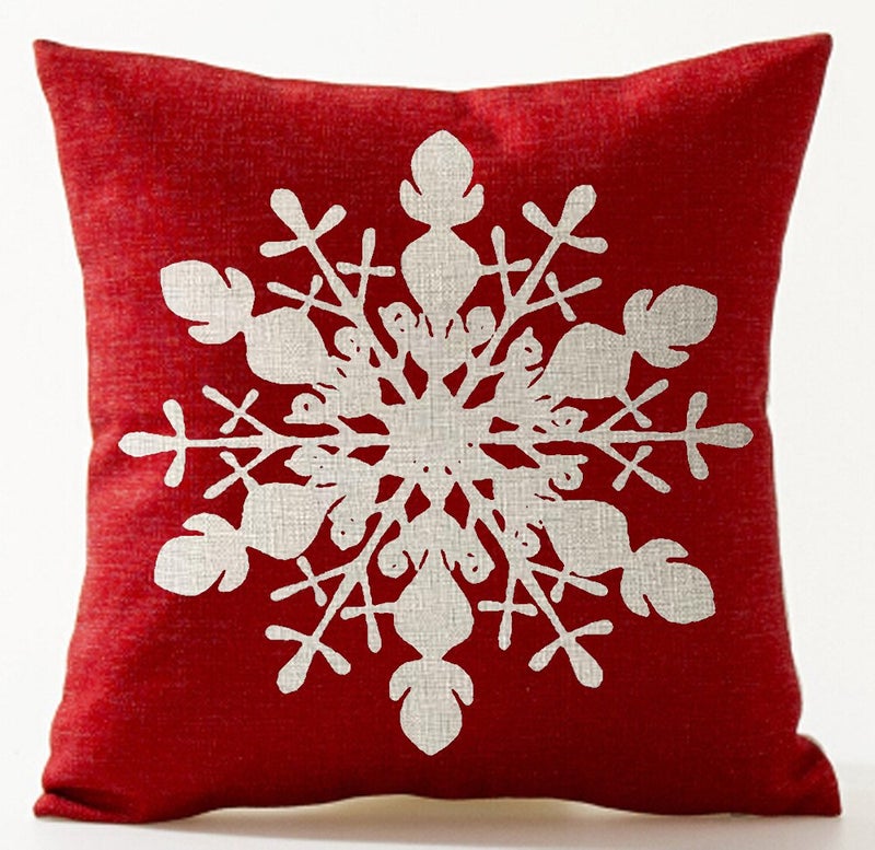 Andreannie Set of 4 Best Christmas Day Gift Pine Tree Merry Christmas Cross Jesus Cotton Linen Throw Pillow Case Cushion Cover Home Office Decorative Square 18 X 18 Inches (Red) - Image 3