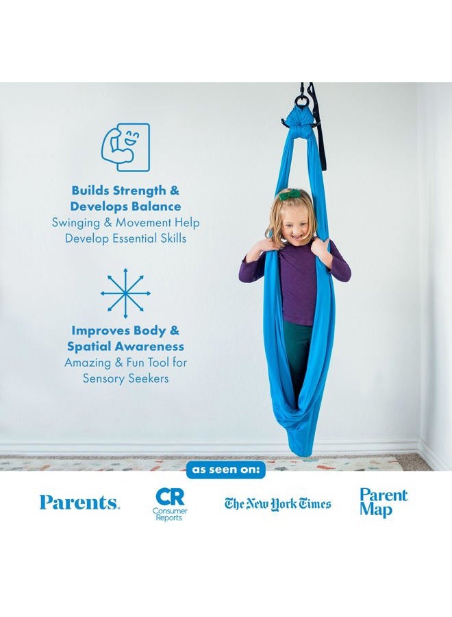 Harkla Sensory Swing for Kids Indoor - Therapy Swing Great for Autism, ADHD, and Sensory Processing Disorder | Calming Effect Indoor Swing for Kids with Sensory Needs | Kids Hammock & Sensory Chair - Image 5