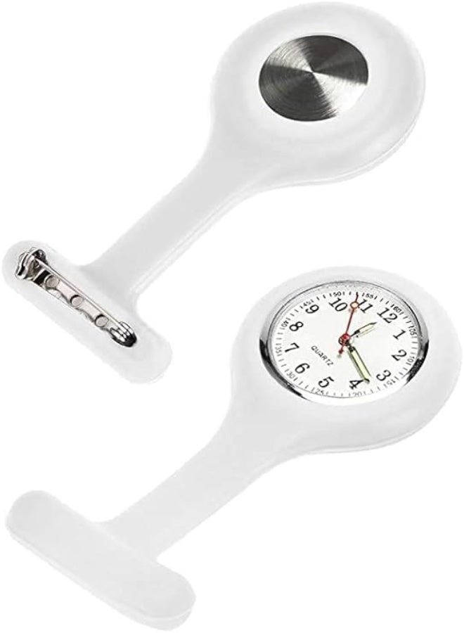 5 قطع من ساعات الممرضات، ساعات ممرضات من السيليكون بمشبك، مع دبوس أمان، ساعة محمولة مع مؤشر متوهج، حركة كوارتز عالية الدقة، سهلة القراءة، للممرضات وغيرهم من المتخصصين الطبيين - Image 3