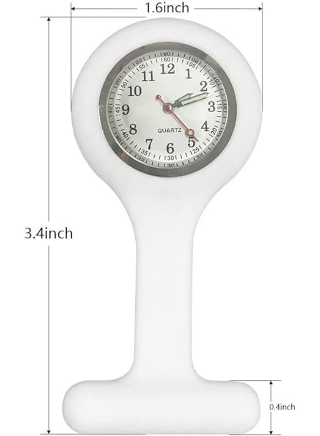 5 قطع من ساعات الممرضات، ساعات ممرضات من السيليكون بمشبك، مع دبوس أمان، ساعة محمولة مع مؤشر متوهج، حركة كوارتز عالية الدقة، سهلة القراءة، للممرضات وغيرهم من المتخصصين الطبيين - Image 2