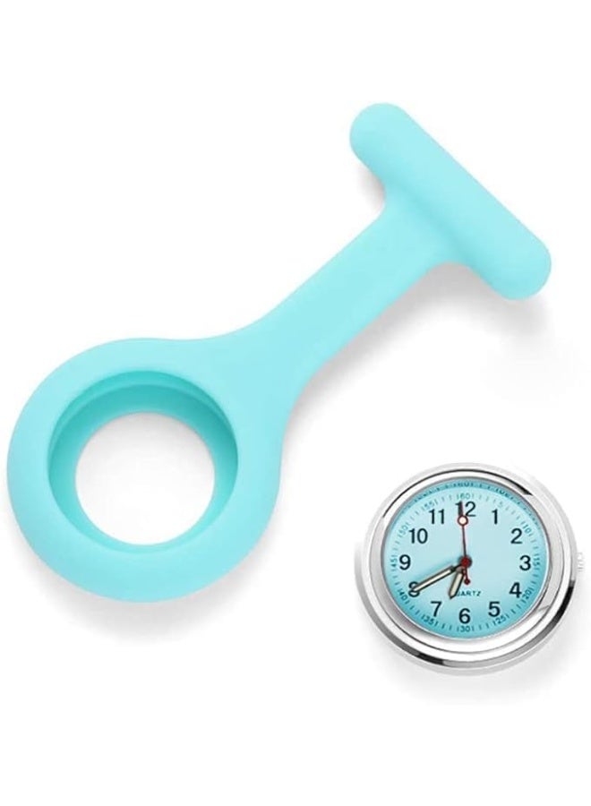 5 قطع من ساعات الممرضات، ساعات ممرضات من السيليكون بمشبك، مع دبوس أمان، ساعة محمولة مع مؤشر متوهج، حركة كوارتز عالية الدقة، سهلة القراءة، للممرضات وغيرهم من المتخصصين الطبيين - Image 5