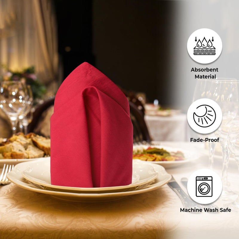 فيلا الحضرية فيلا الحضرية عيد الميلاد Dinnapkins 20x20 بوصة على مجموعة من 6 مناديل من القماش الأحمر مناديل القطن 100 ٪ مناديل القطن القطن المناديل القابلة للاستخدام قابلة للغسل جودة جودة الزوايا  - Image 2