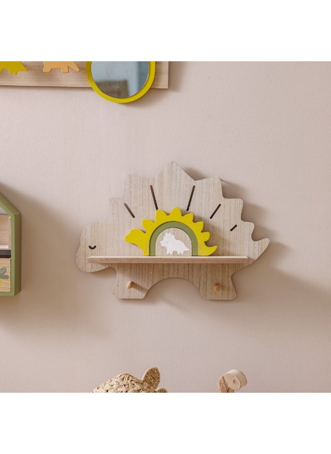 DANUBE HOME Danube Home Meow Mdf Dino Wall Shelf Fun And Functional Storage For Kids Room Nursery Playroom Cute Dinosaur Design For Books Toys And Decorative Items 48X11X34Cm  - Image 3