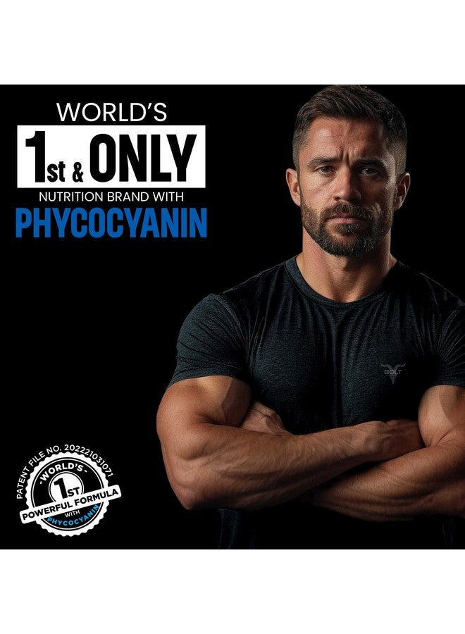 BOLT مسحوق بروتين مصل اللبن 100% | مع سوبر فود فيكوسيانين | 2Lb/907Gm (27 حصة) | بدون نكهة - Image 2