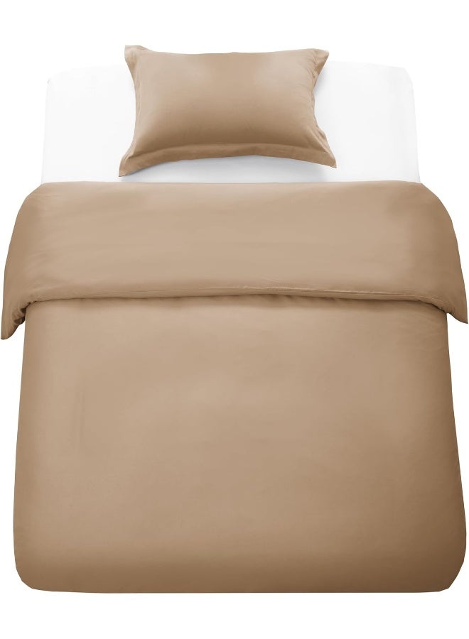 PanaX Bedding Duvet Cover Single Size Set- 1Pieces Duvet Cover 140X200Cm / 1Pieces-Pillow Sham 50X75Cm (Coffee, Single) - Image 2