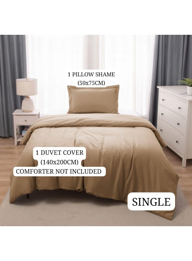PanaX Bedding Duvet Cover Single Size Set- 1Pieces Duvet Cover 140X200Cm / 1Pieces-Pillow Sham 50X75Cm (Coffee, Single) - Image 3