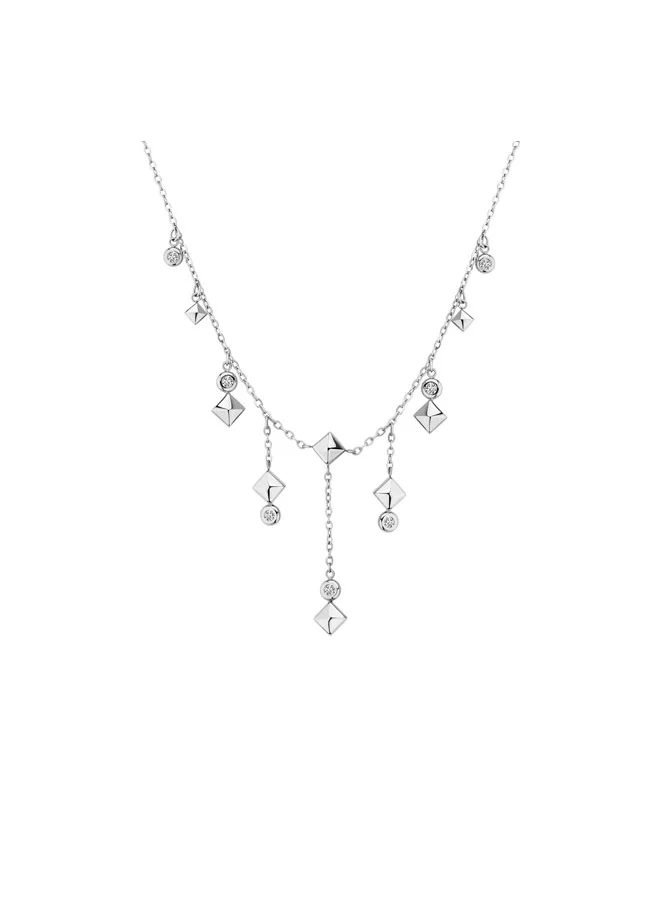 بوليس Sofya Silver Multi Charms Necklace with Crystals for Women's