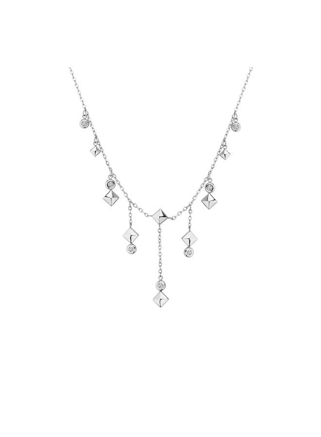 سوفيا قلادة فضية متعددة التعليقات بالكريستال للنساء