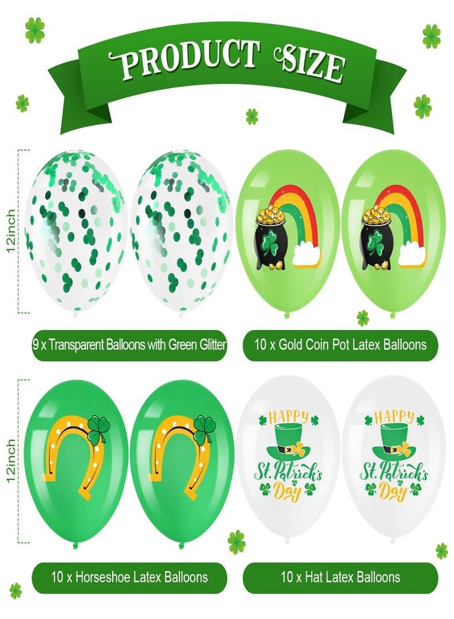 RoundFunny 54 Pcs St. Patrick's Day Balloons: Green Shamrock Beer Mug Foil & Latex Balloons for Irish Party Supplies - Image 3