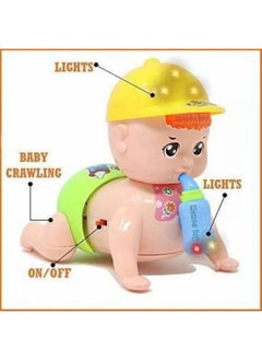 Manos Crawling Baby Musical Toy with Milk Bottle, Toddler Interactive Toy, Baby Blue  - Image 3
