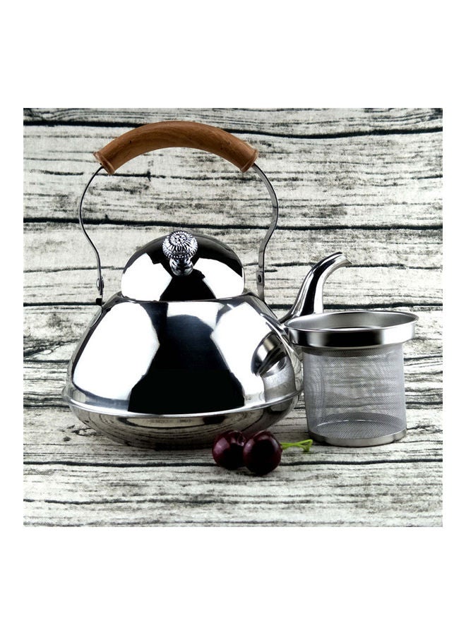 Loquat Stainless Steel Tea Drink Kettle Pot Silver - Image 2