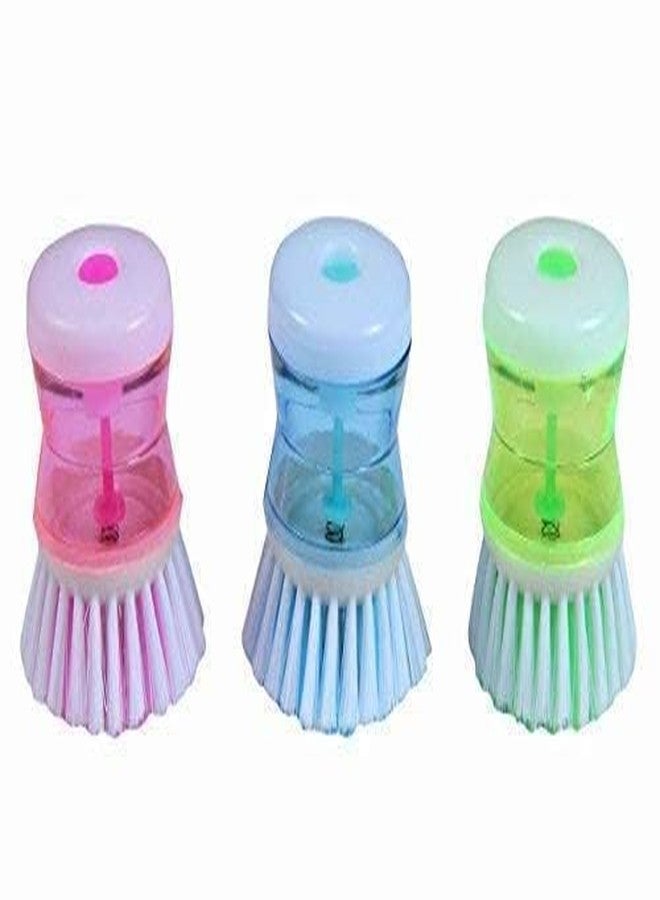 GIRLYZ Attire Liquid Dispenser with Brush | Multi-Purpose Cleaning Dispenser for Kitchen, Bathroom & Surfaces | Refillable Liquid Cleaner & Built-in Scrubber (Pack of 2) - Image 3