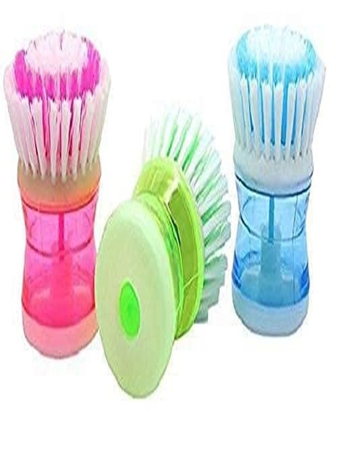 GIRLYZ Attire Liquid Dispenser with Brush | Multi-Purpose Cleaning Dispenser for Kitchen, Bathroom & Surfaces | Refillable Liquid Cleaner & Built-in Scrubber (Pack of 2) - Image 1