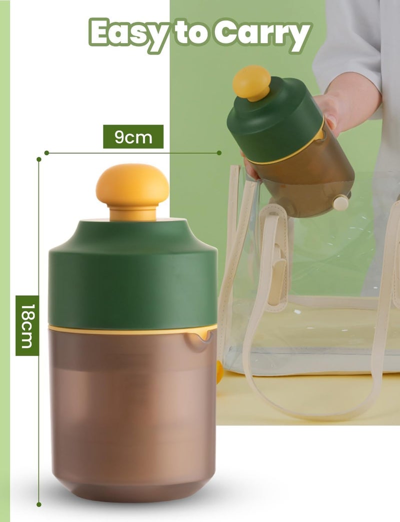 Meneflix Manual Citrus Juicer Portable Orange Squeezer with Scale DualUse Design Green and Brown - Image 5
