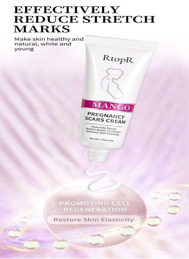 Mango Stretch Mark Cream for Fade Line Moisturizing, Contains Mango Essence, Can Promote Cell Regeneration, Repair Necrotic Cells and Enhance Skin Elasticity, Designed for Mother's Stretch Marks