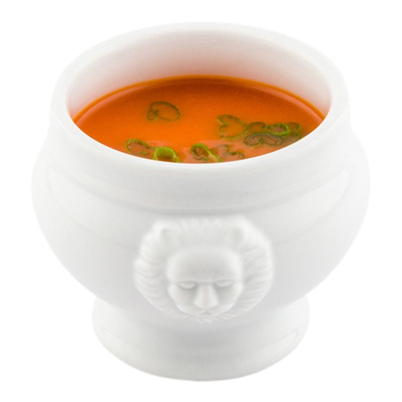 Restaurantware-6 Ounce Porcelain Bowls, 10 Lion Head Design Porcelain Small Bowls - Microwave-Safe, Oven-Safe, White Porcelain White Bowls, Chip-Resistant, Round - Image 2