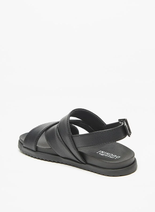 دوتشيني Boys Mister Cross Strap Sandals with Buckle Closure