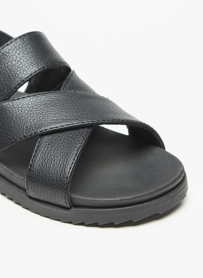 دوتشيني Boys Mister Cross Strap Sandals with Buckle Closure