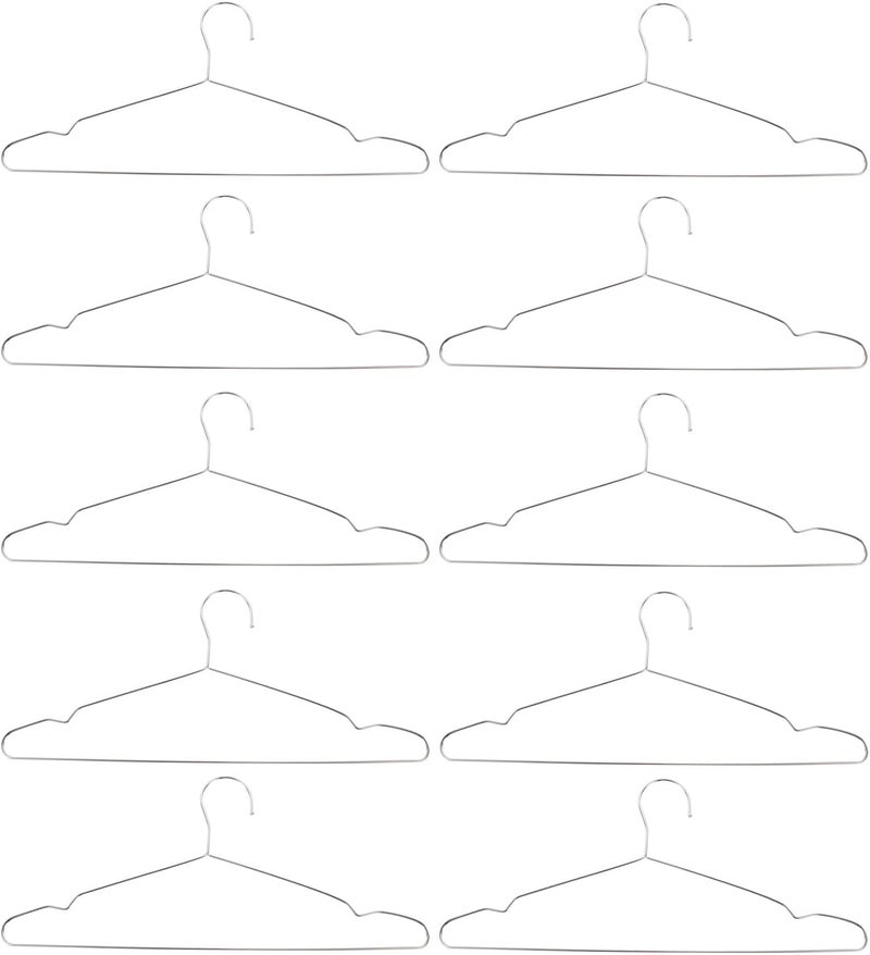 10pcs 32cm Stainless Steel Suit Hangers Solid Coat Hangers Clothes Drying Rack for Home and Hotel, Wet and Dry Use, Space-Saving Closet Organizer - Image 1