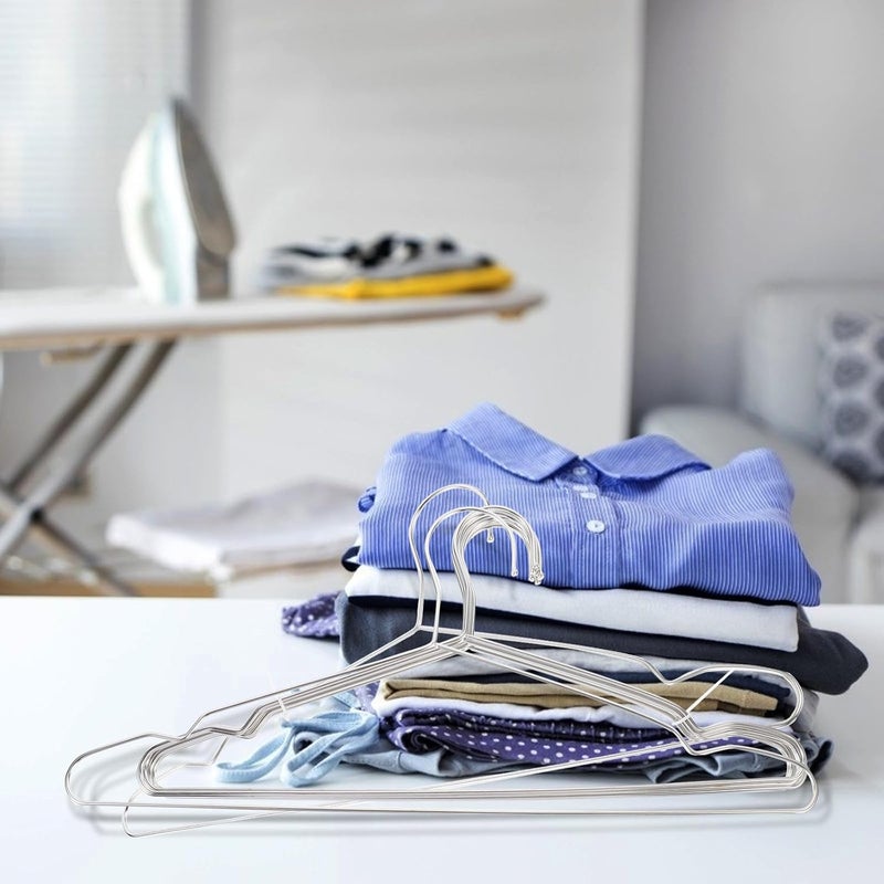 10pcs 32cm Stainless Steel Suit Hangers Solid Coat Hangers Clothes Drying Rack for Home and Hotel, Wet and Dry Use, Space-Saving Closet Organizer - Image 5