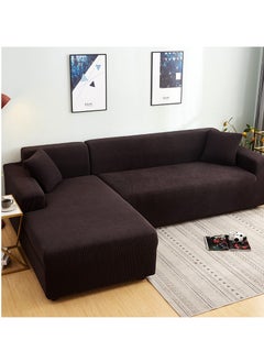 DUNISO Couch Slipcover L Shape Sofa Cover, Composed of a two-seat sofa cover and a three-seat sofa cover,High weight fully wrapped elastic sofa cover with Corn silk fabric,Sofa protective cover, anti slip cover, furniture protector,for L-shaped sofa which five people to sit on  - Image 4